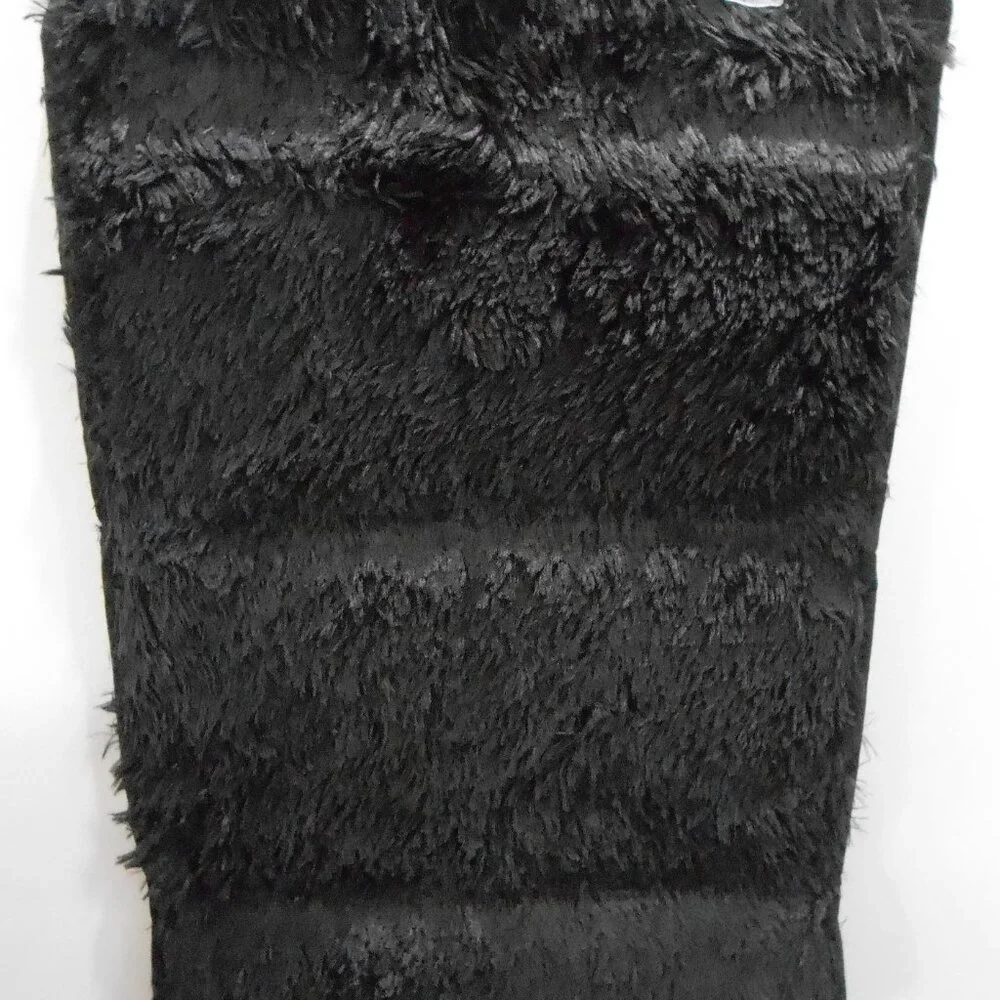 Black Bathroom Rug 3 Pc Set-Shaggy Bath Mat, Toilet Seat Cover, U Shape Rug-NEW